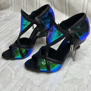 L.A.M.B. Iridescent Heels 8.5 RARE FIND!